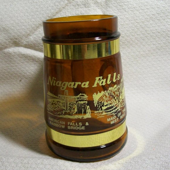 Vintage Other - VTG (1960's) Niagara Falls Souvenir Glass/Wood Mug